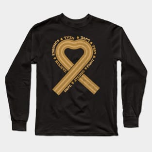 Gold Yellow Awareness Ribbon Long Sleeve T-Shirt